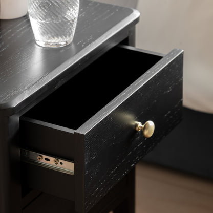 Acton 2 Drawer Bedside Black – Black MDF – 2 Drawers (view 3)