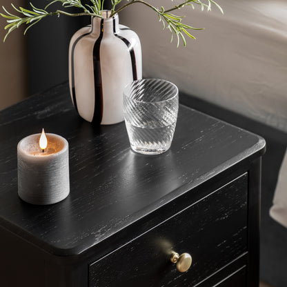 Acton 2 Drawer Bedside Black – Black MDF – 2 Drawers (view 4)