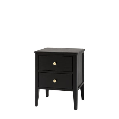 Acton 2 Drawer Bedside Black – Black MDF – 2 Drawers (view 5)