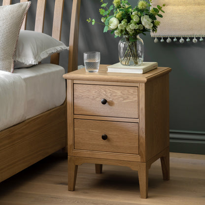Malvern 2 Drawer Bedside – Light Wood Oak – 2 Drawers (view 2)