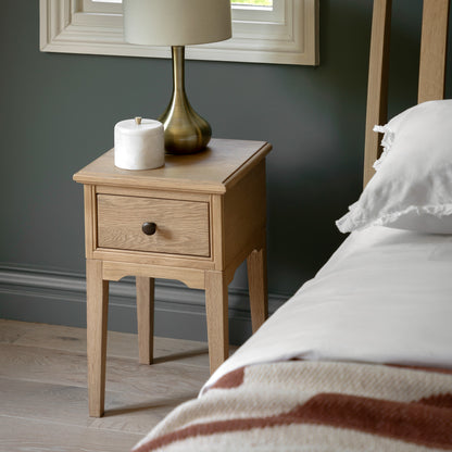 Malvern 1 Drawer Bedside – Light Wood Oak – 1 Drawer (view 2)