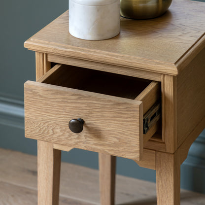 Malvern 1 Drawer Bedside – Light Wood Oak – 1 Drawer (view 3)