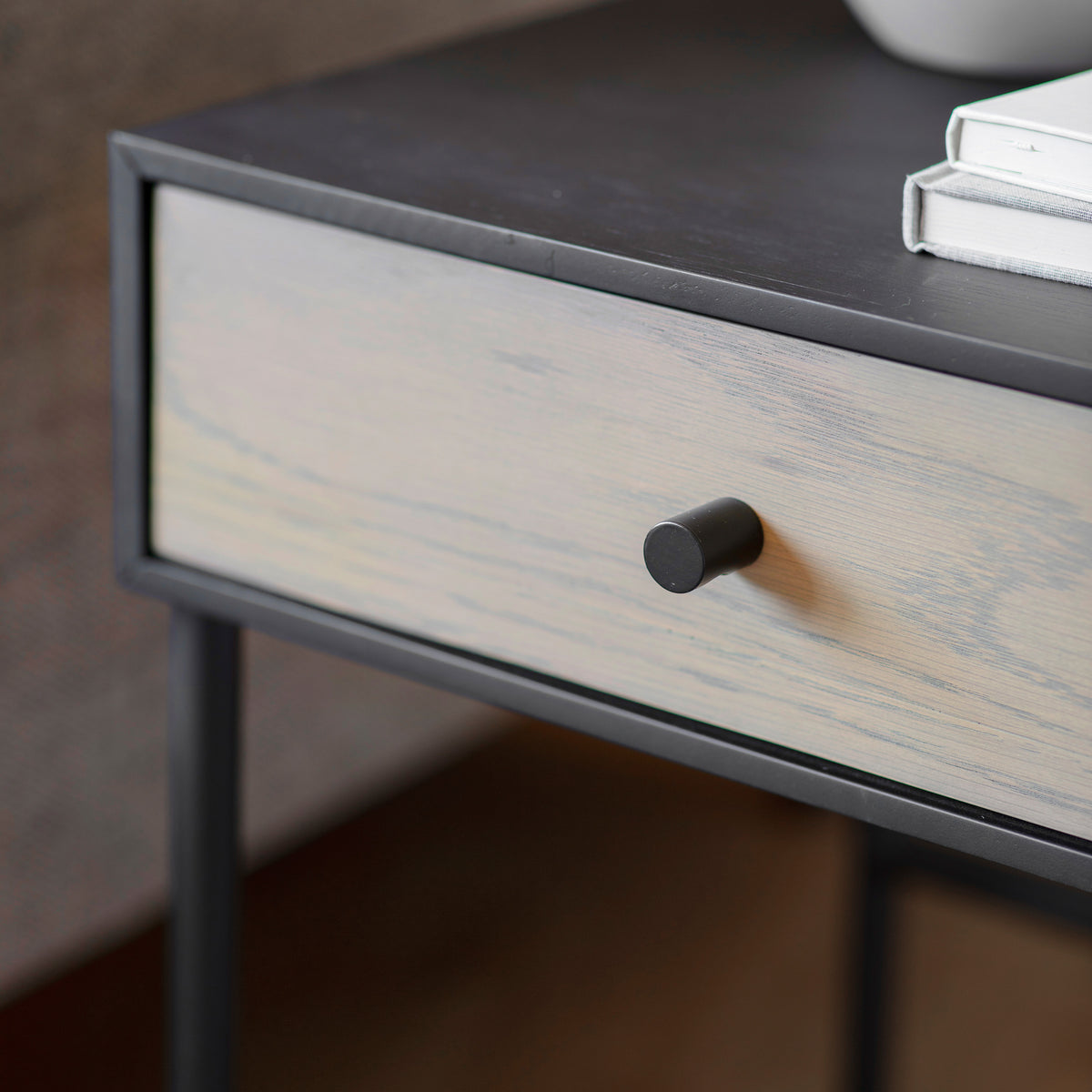 Carbury 1 Drawer Bedside Table – Light Wood MDF – 1 Drawer (view 3)