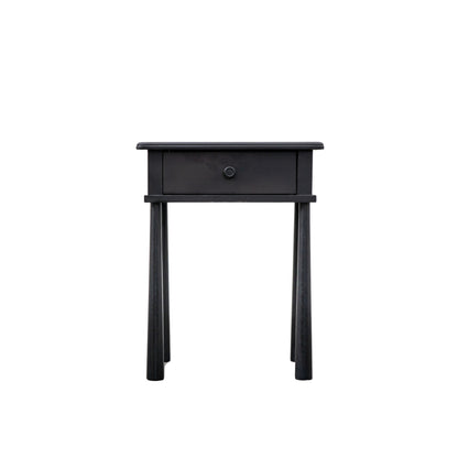 Wycombe 1 Drawer Bedside Black – Black MDF – 1 Drawer
