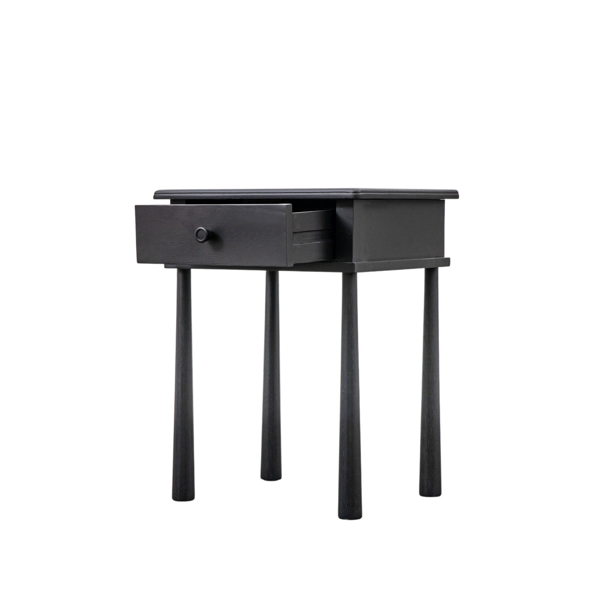 Wycombe 1 Drawer Bedside Black – Black MDF – 1 Drawer (view 5)