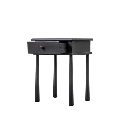 Wycombe 1 Drawer Bedside Black – Black MDF – 1 Drawer (view 5)