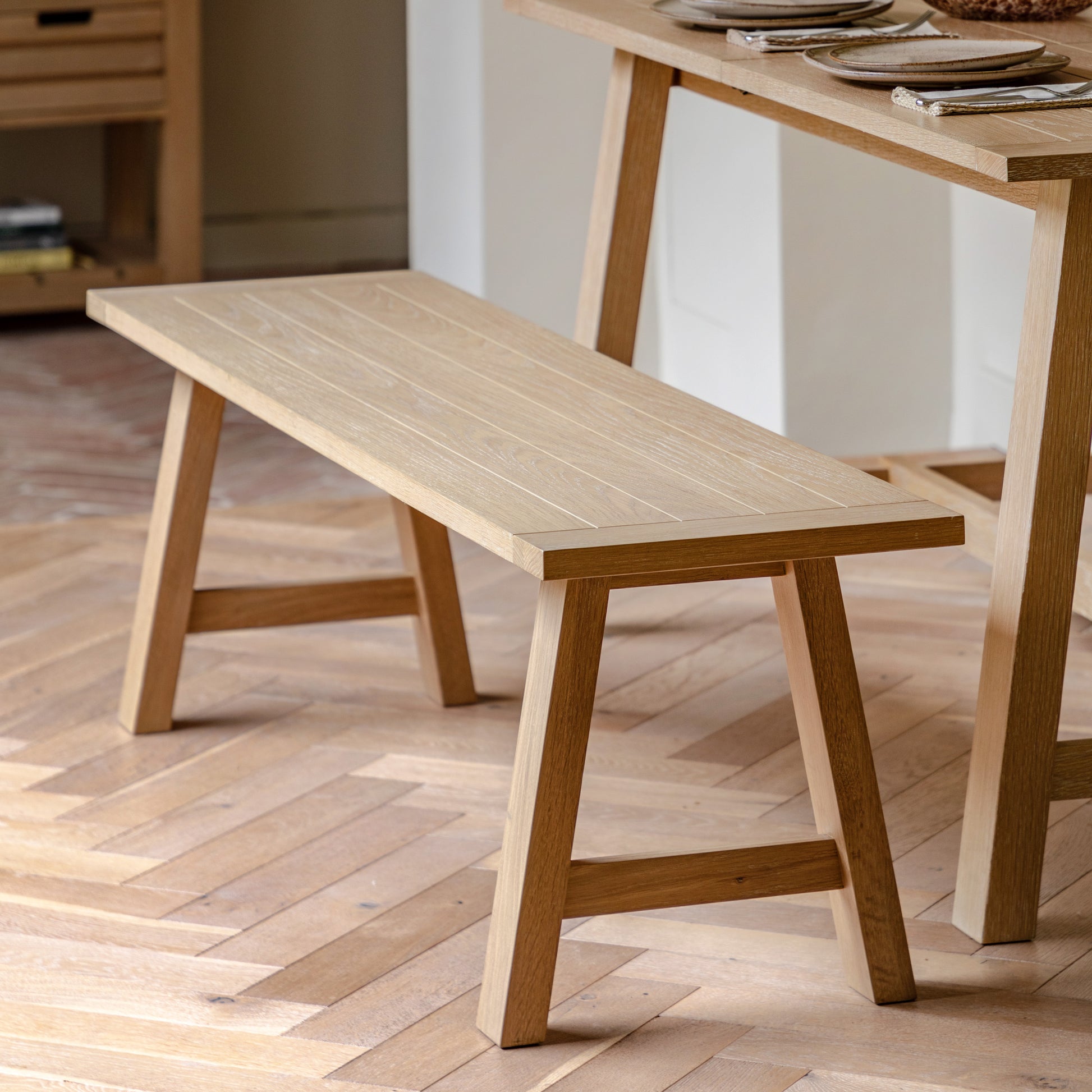 Eton Trestle Dining Bench Natural – Natural