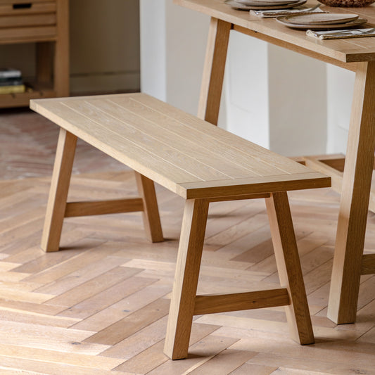 Eton Trestle Dining Bench Natural – Natural