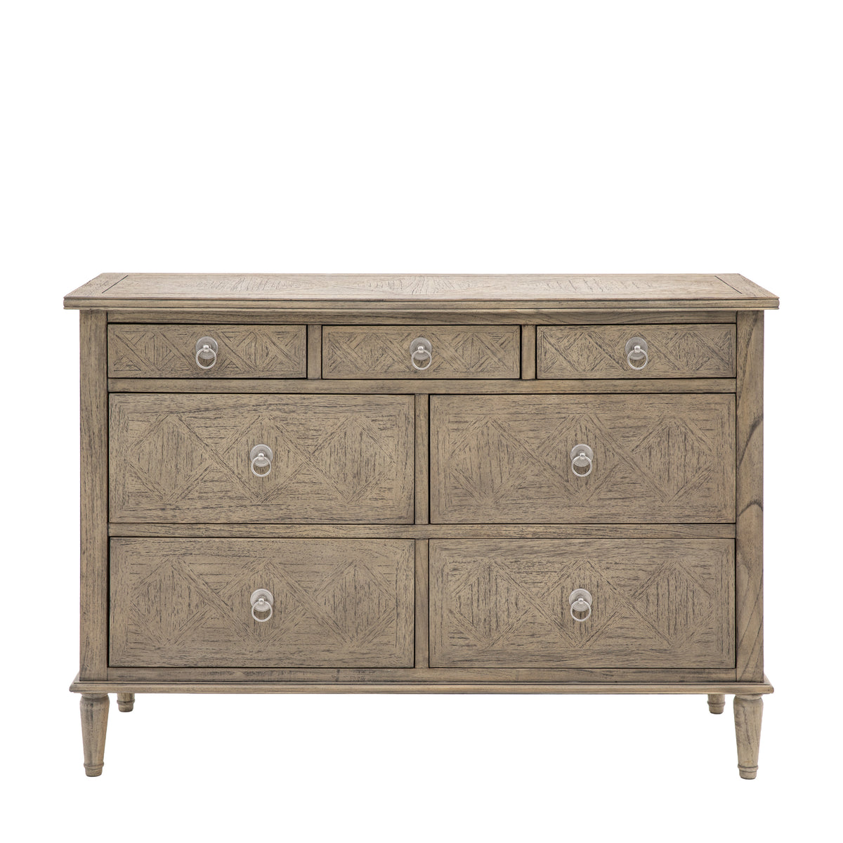 Rustique 7 Drawer Chest – Natural Mindy Ash – 7 Drawers