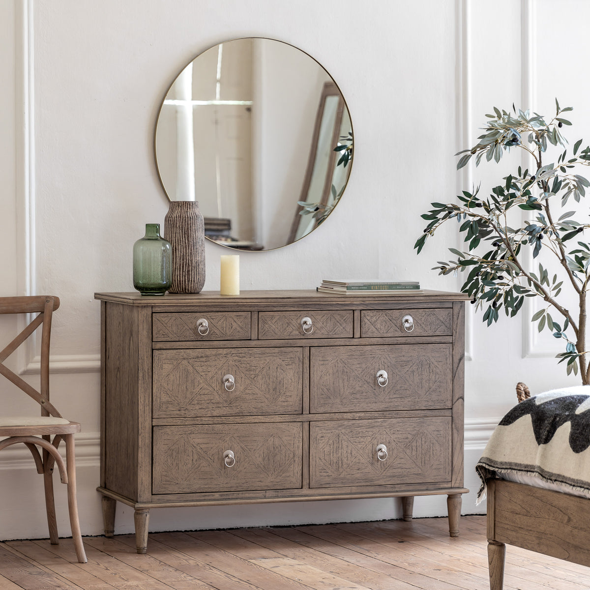 Rustique 7 Drawer Chest – Natural Mindy Ash – 7 Drawers (view 2)