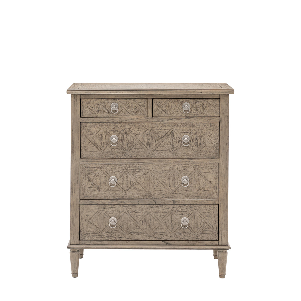 Rustique 5 Drawer Chest – Natural Mindy Ash – 5 Drawers