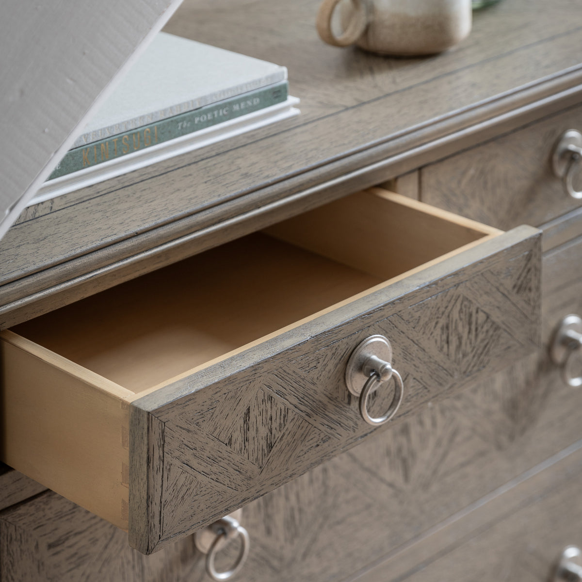 Rustique 5 Drawer Chest – Natural Mindy Ash – 5 Drawers (view 4)