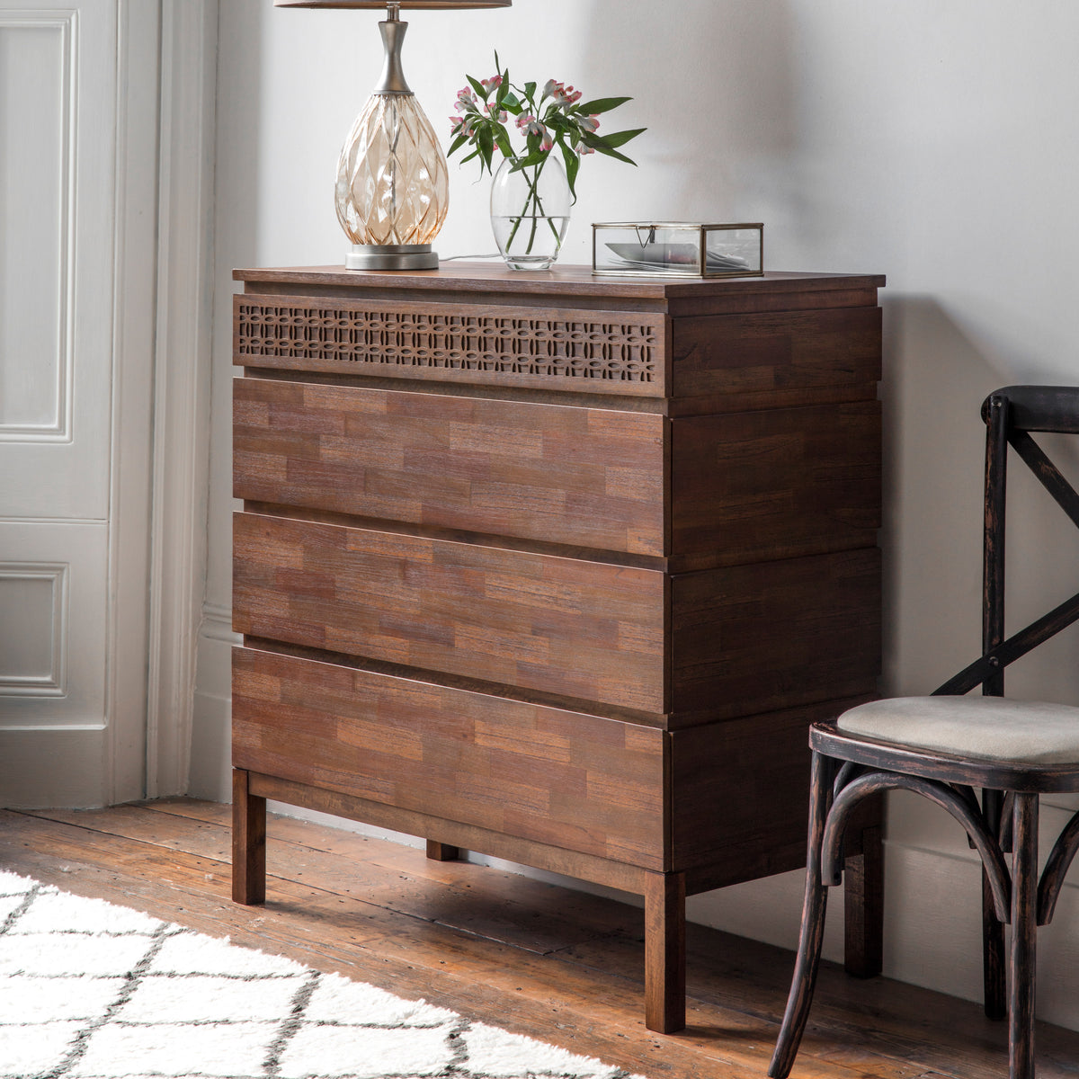 Boho Retreat 4 Drawer Chest – Brown Mango – 4 Drawers (view 2)