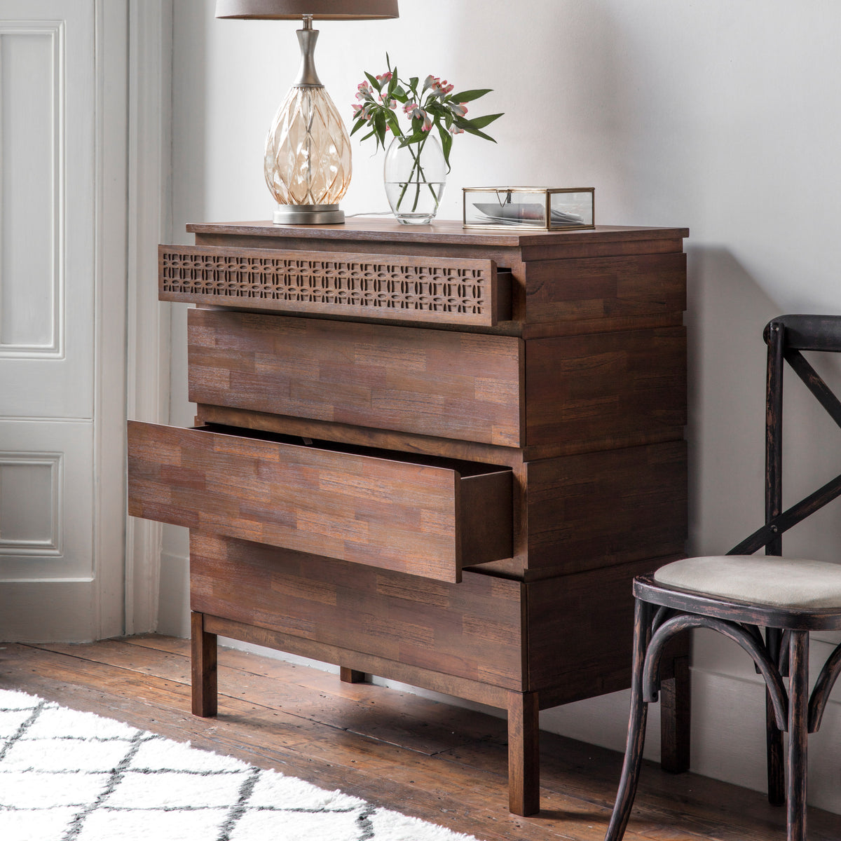Boho Retreat 4 Drawer Chest – Brown Mango – 4 Drawers (view 5)