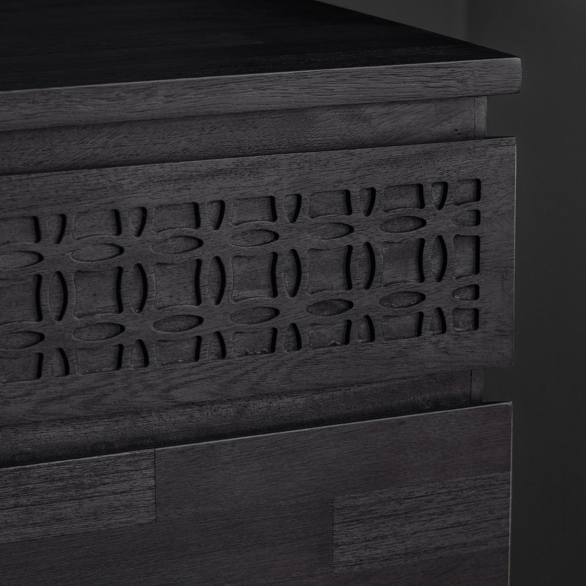 Boho Boutique 4 Drawer Chest – Black Mango – 4 Drawers (view 3)