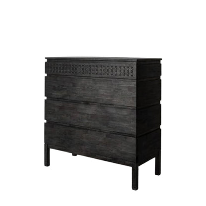 Boho Boutique 4 Drawer Chest – Black Mango – 4 Drawers (view 5)
