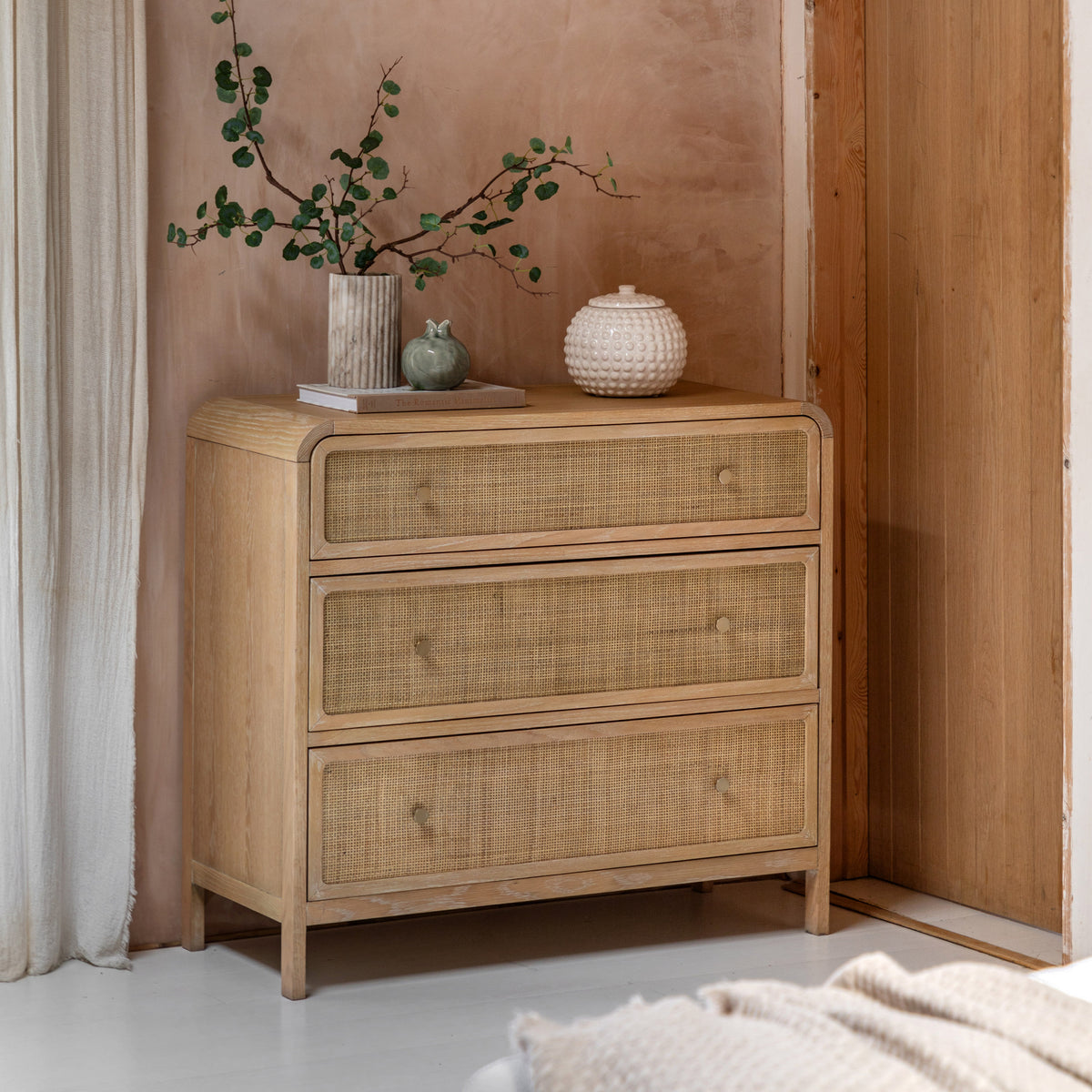 Bibury 3 Drawer Chest – Natural MDF – 3 Drawers (view 5)