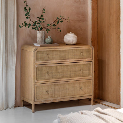 Bibury 3 Drawer Chest – Natural MDF – 3 Drawers (view 5)