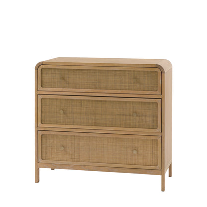 Bibury 3 Drawer Chest – Natural MDF – 3 Drawers (view 6)