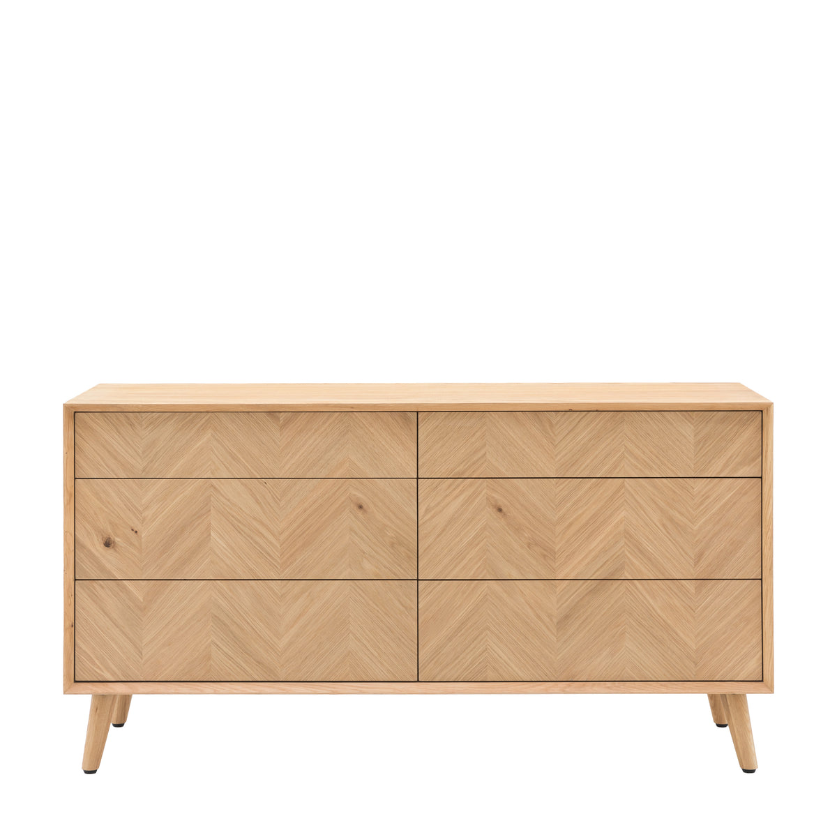 Milano 6 Drawer Chest – Light Wood Oak – 6 Drawers