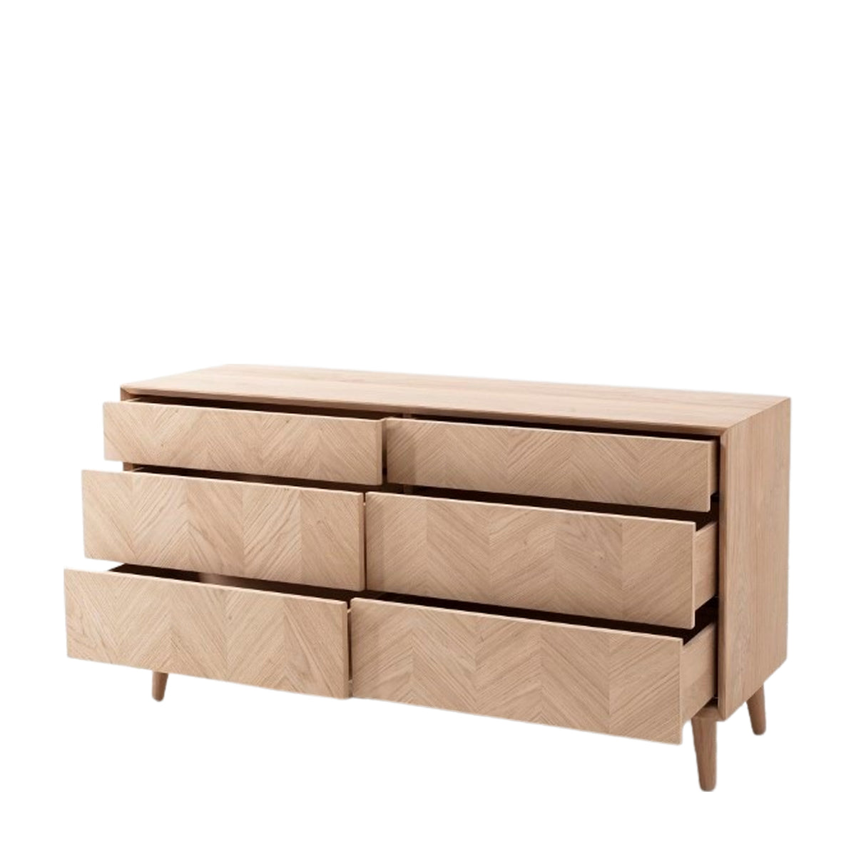 Milano 6 Drawer Chest – Light Wood Oak – 6 Drawers (view 5)