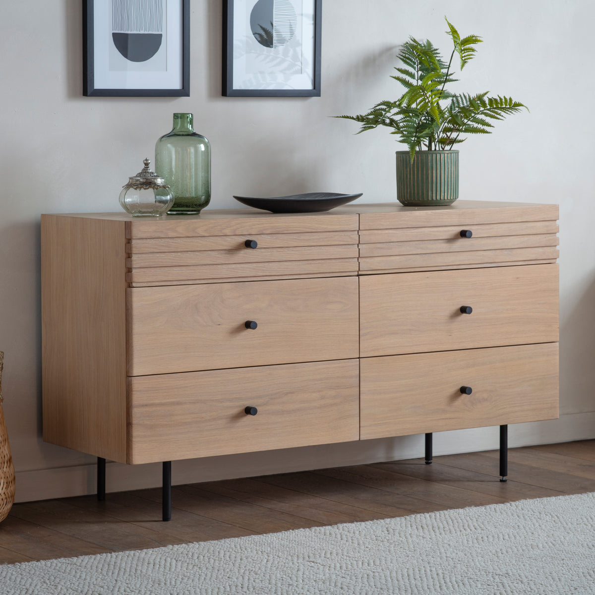 Okayama 6 Drawer Chest – Natural Oak – 6 Drawers (view 2)