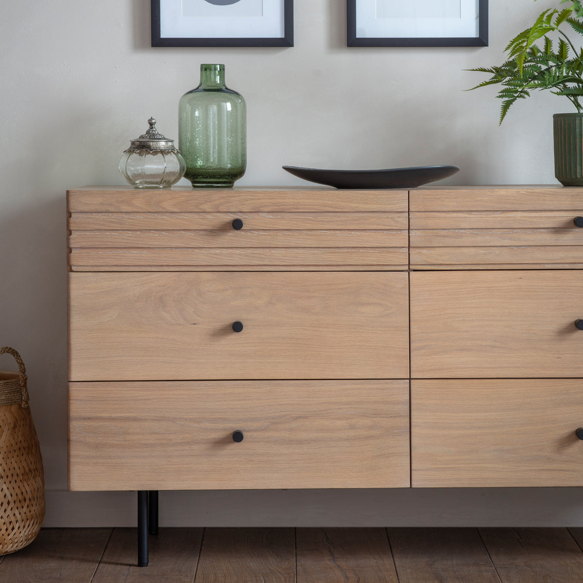 Okayama 6 Drawer Chest – Natural Oak – 6 Drawers (view 3)