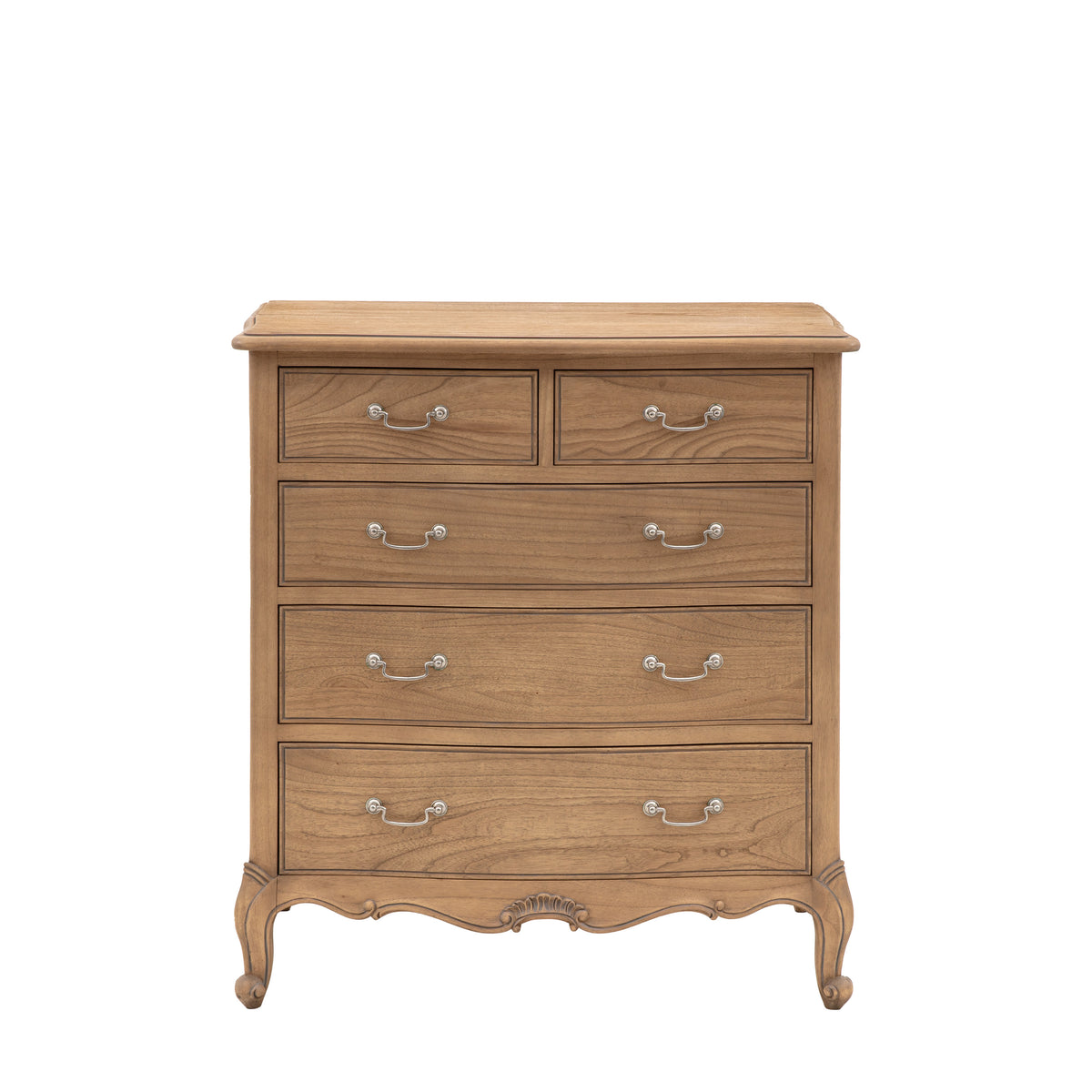 Chic 5 Drawer Chest Weathered – Light Wood Mindy Ash – 5 Drawers