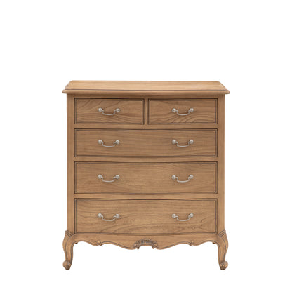 Chic 5 Drawer Chest Weathered – Light Wood Mindy Ash – 5 Drawers