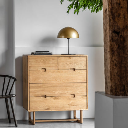 Craft 5 Drawer Chest Natural – Natural Oak – 5 Drawers (view 2)
