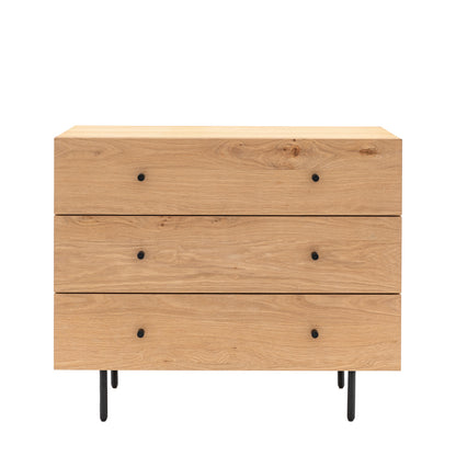 Ashdown 3 Drawer Chest Natural – Natural MDF Melamine – 3 Drawers