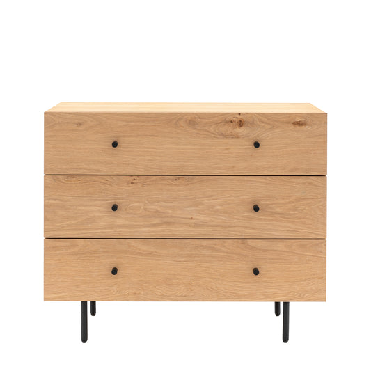 Ashdown 3 Drawer Chest Natural – Natural MDF Melamine – 3 Drawers