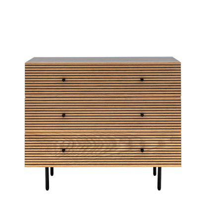 Hyland 3 Drawer Chest – Black MDF Melamine – 3 Drawers