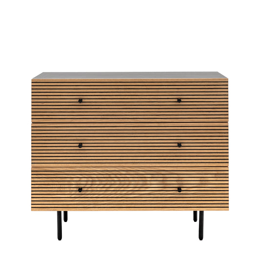 Hyland 3 Drawer Chest – Black MDF Melamine – 3 Drawers