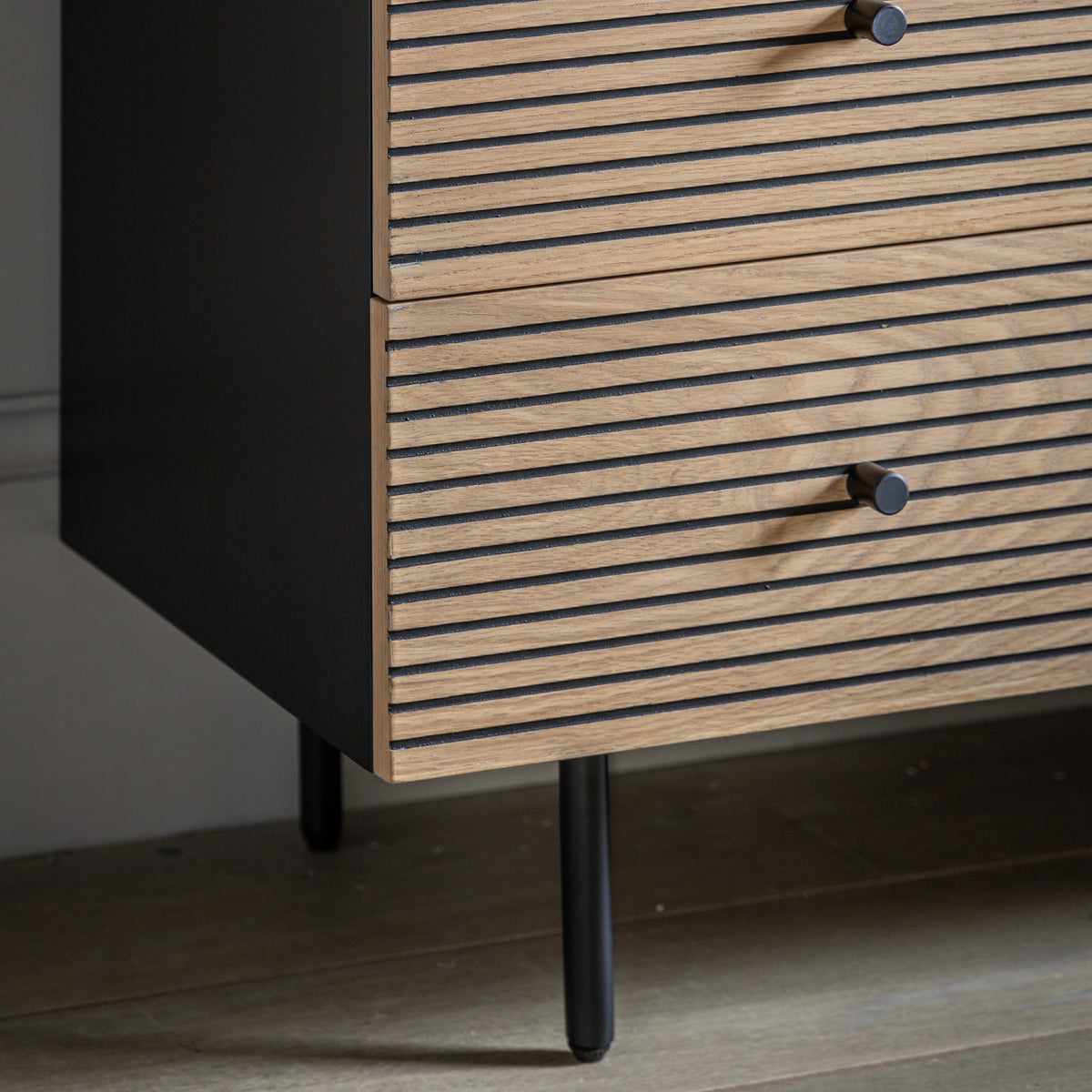 Hyland 3 Drawer Chest – Black MDF Melamine – 3 Drawers (view 4)