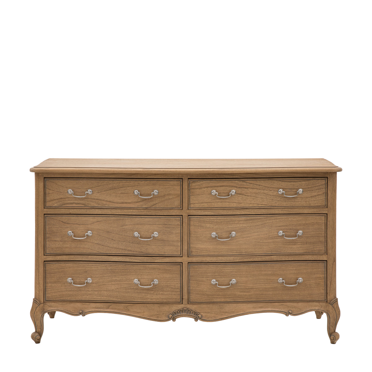 Chic 6 Drawer Chest Weathered – Light Wood Mindi Ash – 6 Drawers