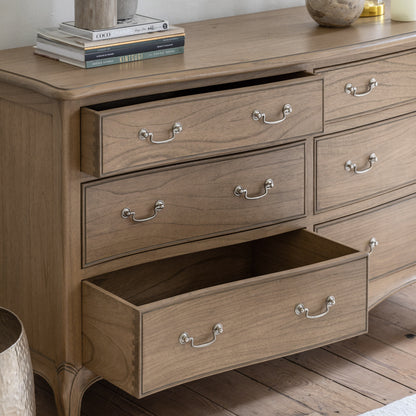 Chic 6 Drawer Chest Weathered – Light Wood Mindi Ash – 6 Drawers (view 3)