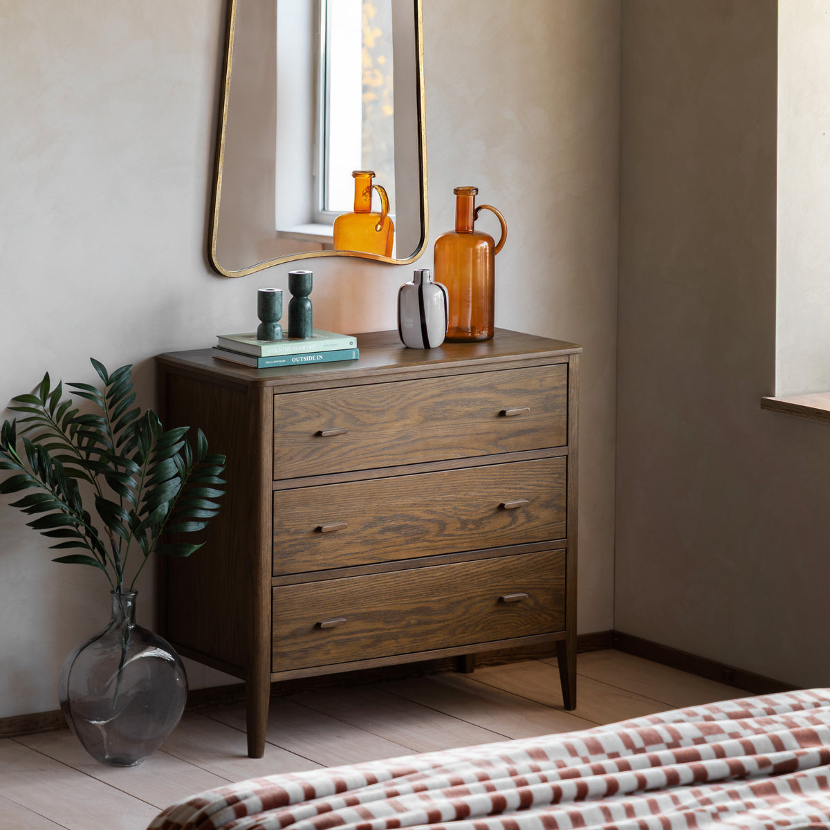 Camden 3 Drawer Chest Walnut – Brown MDF – 3 Drawers (view 2)