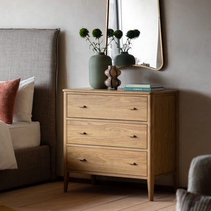 Camden 3 Drawer Chest Natural – Natural MDF – 3 Drawers (view 2)