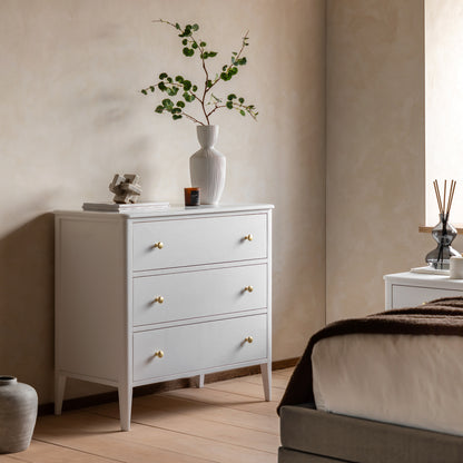 Acton 3 Drawer Chest White – White MDF – 3 Drawers (view 2)