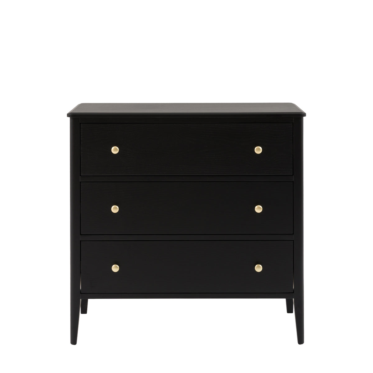 Acton 3 Drawer Chest Black – Black MDF – 3 Drawers