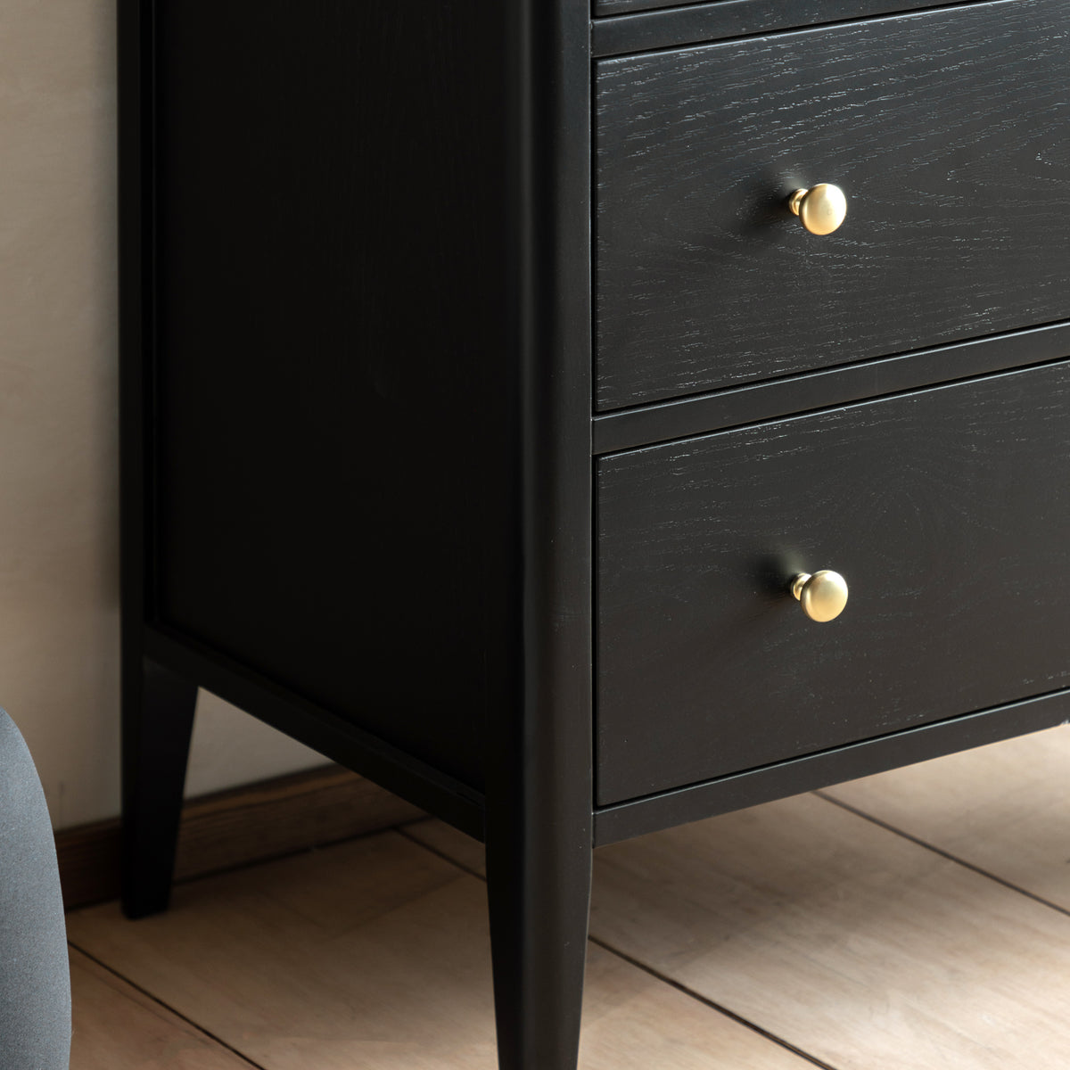 Acton 3 Drawer Chest Black – Black MDF – 3 Drawers (view 3)