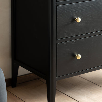 Acton 3 Drawer Chest Black – Black MDF – 3 Drawers (view 3)