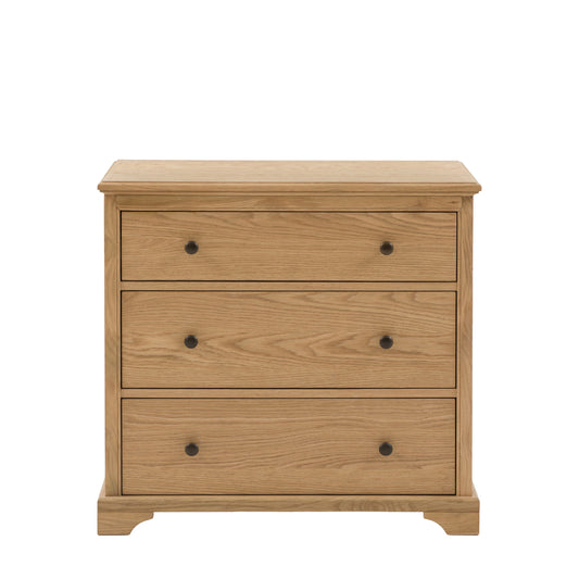 Malvern 3 Drawer Chest – Light Wood Oak – 3 Drawers