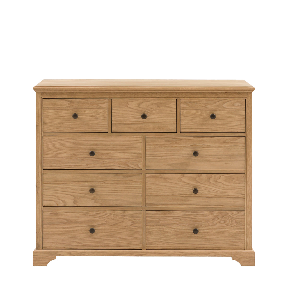 Malvern 9 Drawer Chest – Light Wood Oak – 9 Drawers