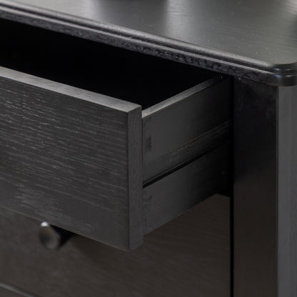 Wycombe 5 Drawer Chest Black – Black Solid Oak – 5 Drawers (view 3)