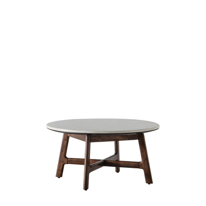 Barcelona Round Coffee Table – Dark Wood