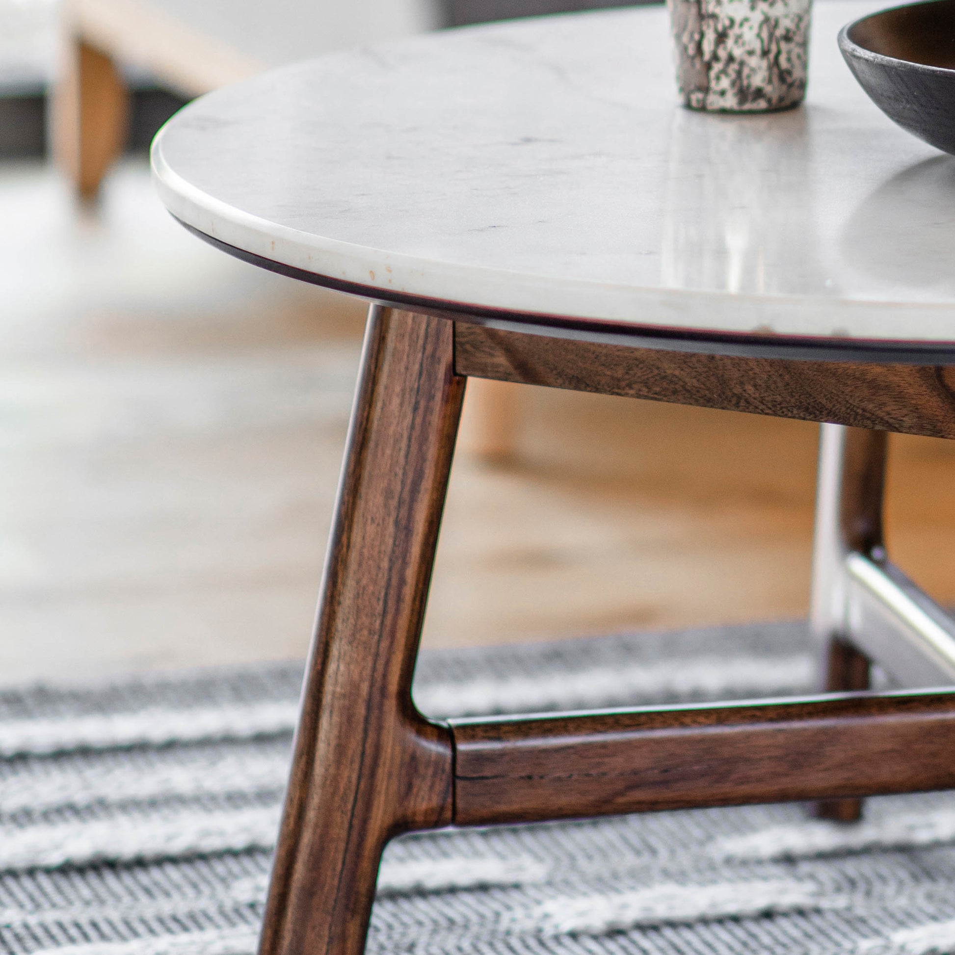 Barcelona Round Coffee Table – Dark Wood