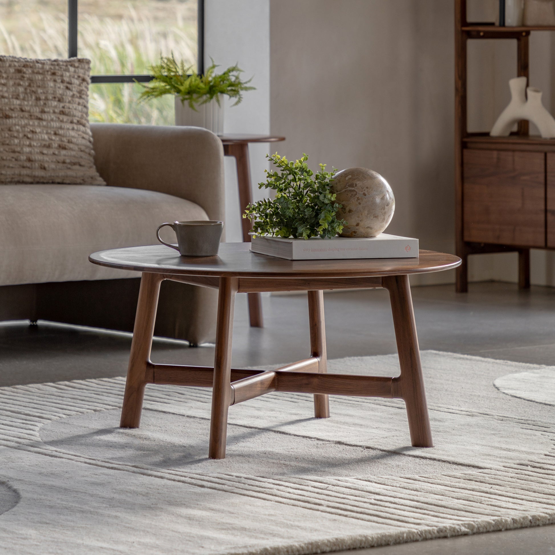 Madrid Round Coffee Table Walnut – Dark Wood