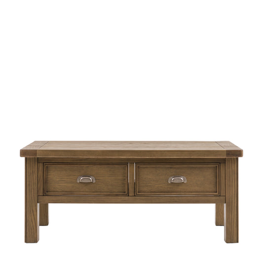 Hardwick 2 Drawer Coffee Table 1200x600x500mm – Light Wood